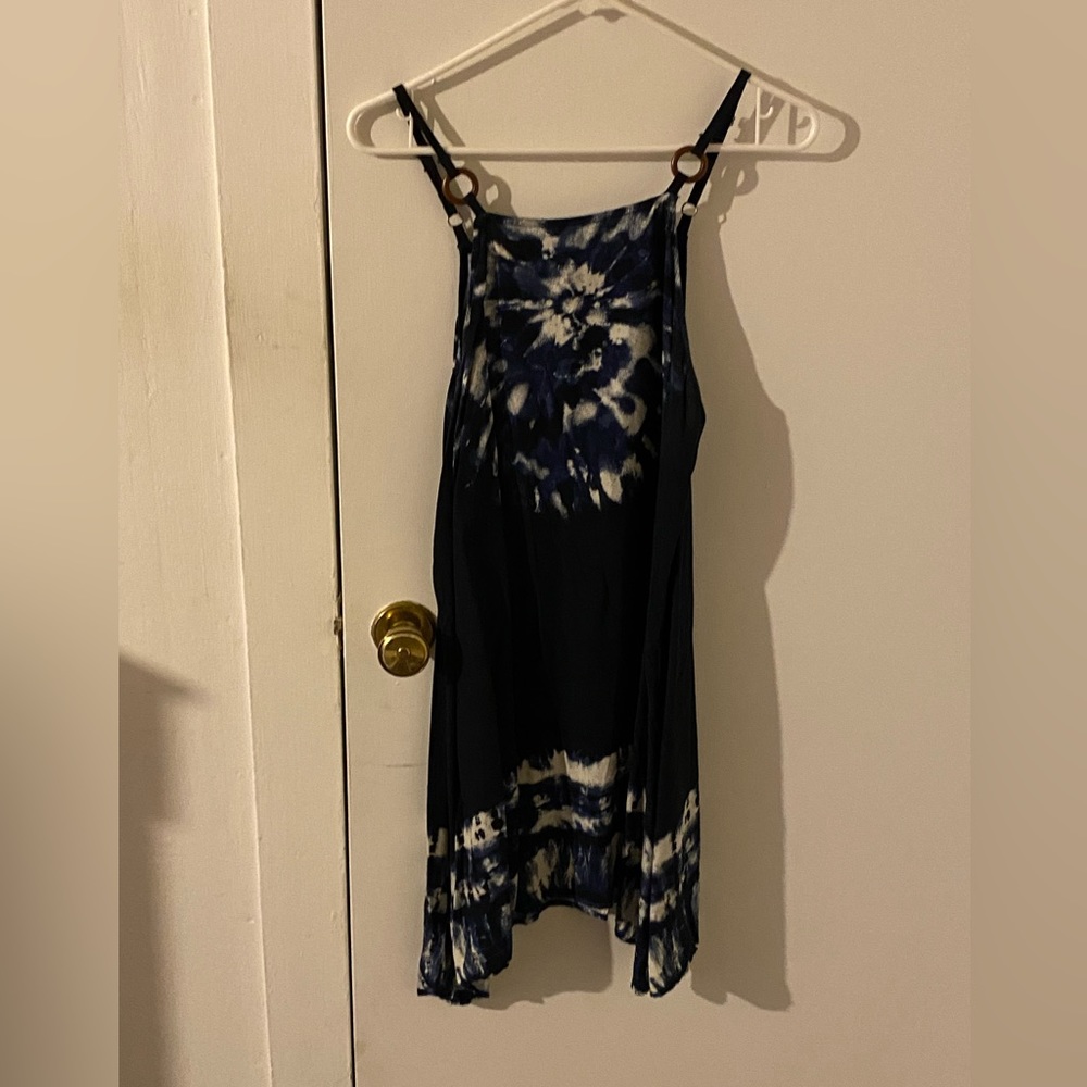Blue and white dress